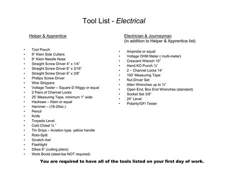 electrical tool box list|electrical tool list pdf.